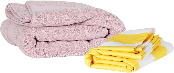 Dock & Bay Beach Towel - Quick Dry, Sand Free - Compact, Lightweight - 100% Recycled - Includes Bag - Cabana - Boracay Yellow - Extra Large (200x90cm, 78x35)