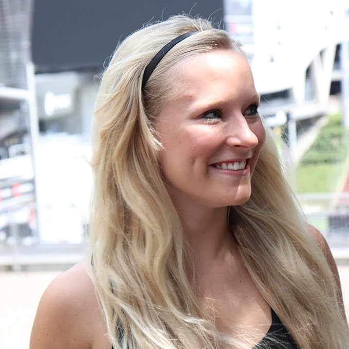 Sweaty Bands Womens Girls Headband - Non-Slip Velvet-Lined Exercise Hairband - Rock Solid Black 3/8-Inch