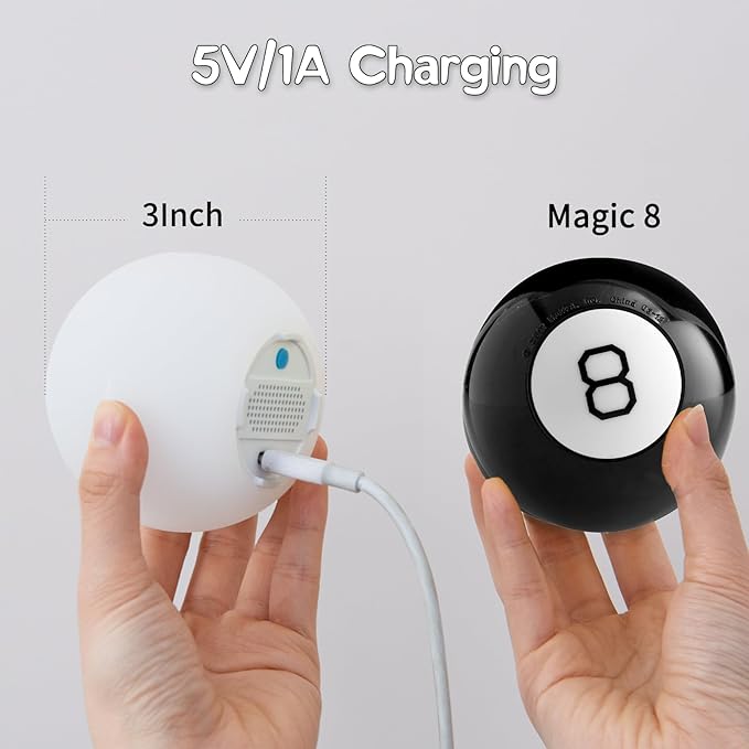 BLUEYE Rechargeable Fortune Telling Ball,4-7-8 Meditation Breathing Lamp,Remote Control Night Light,Girl Boy Toys for Age 5 6 7 8 9 10 Year Old,Christmas Stocking Stuffers,White Elephant Gift for Kids