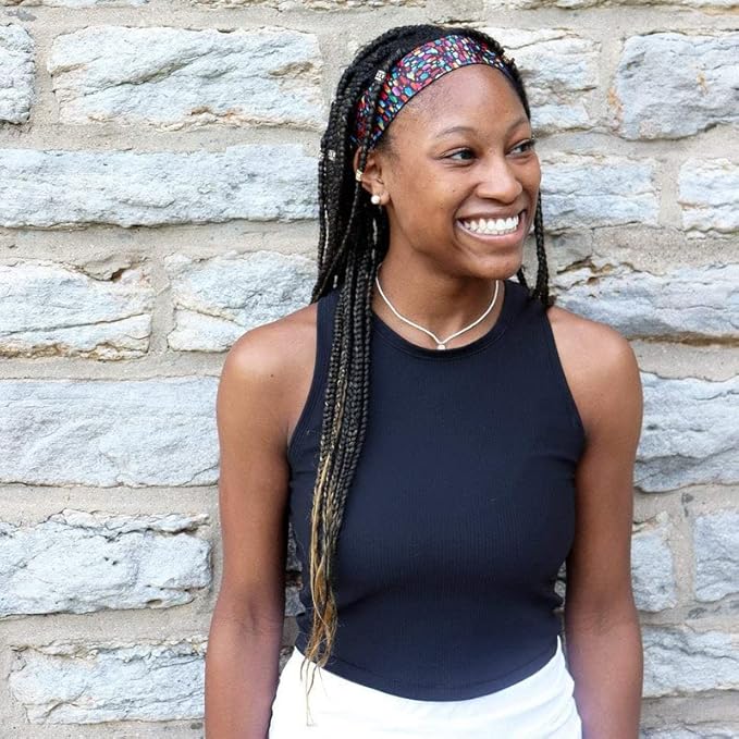 Sweaty Bands Womens Girls Headband - Non-Slip Velvet-Lined Fitness Hairband - Confetti 1.5-Inch