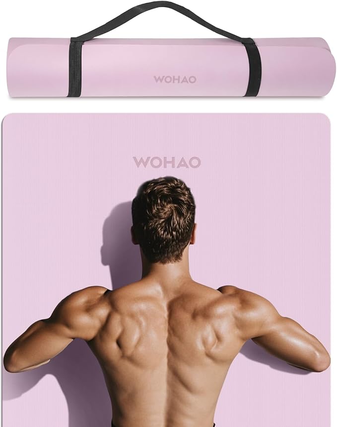 Extra Wide & Thick 8mm Yoga Mat, 72"x31.5" Large Non Slip Exercise Mat, Premium POE Material for Superior Cushioning & Stability, with Strap for Home Gym, Pilates