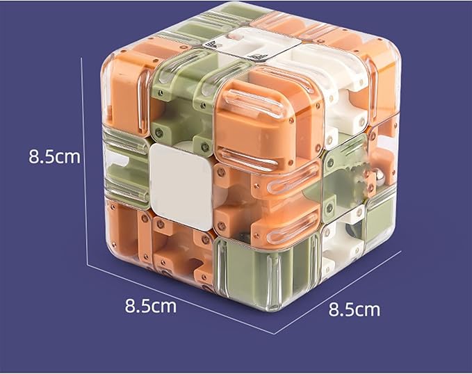 Large Labyrinth 3D Puz-zle Cube, Spatial Awareness Brain Training Toy for Stress Relief & Logic Development, Mind Teaser Challenge Game, Spatial Logic Puzzle for Kids and Adults (Yellow)