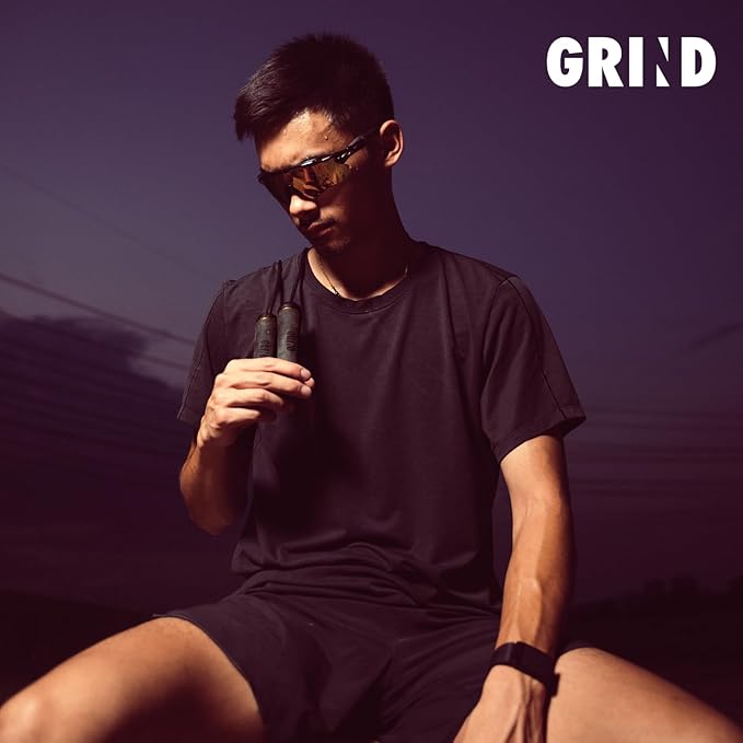 GRIND | Jump Rope - Adjustable "Float" | Tangle-Free, Rapid Speed with Ball Bearings | Ergonomic Soft Grip Handles | Skipping Rope for Fitness, Endurance Training, Gym Workout, or Home Exercise