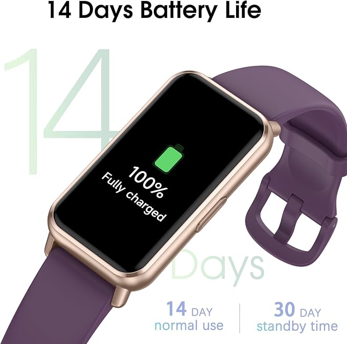 Long Battery Pedometer Watch 14 Days Battery Life, Slim Design No App/Phone Required Fitness Tracker, 50 Meters Waterproof Smart Watch, Heart Rate & Blood Oxygen Monitor Step Counter for Men Women