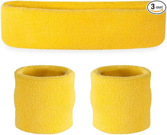 Suddora Sweatbands for Kids, Moisture Wicking 2 Wristbands and 1 Headband Set, Soft and Skin-Friendly Fabric, Moisture-Wicking Athletic Sweat Bands for Basketball, Baseball, Soccer