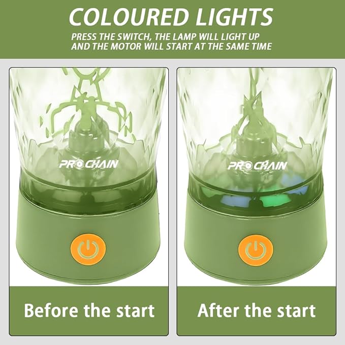 Electric Protein Shaker Bottle, USB Rechargeable Mixing Cup, Water Drink Mixer Portable Bottles for Gym Sport, BPA-Free Tritan, 22oz (Light Green)