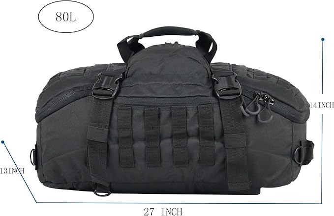 Gym Backpack for Men Sports Duffel Bag Gym Bags with Three Ways of Carrying (BLACK-85L)