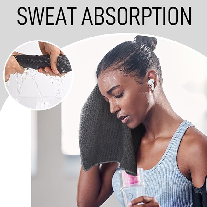 SUNLAND Microfiber Sports Workout Towels Fast Drying Fitness Sweat Towels for Men & Women Lightweight Multi-Purpose Gym Exercise Towel