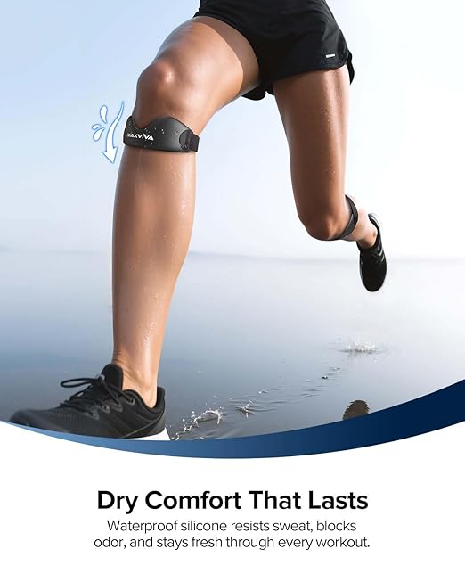 Patellar Tendon Support Strap 2 Pack, Knee Brace Patella Band for Running Hiking Basketball Gym Fitness Tennis Badminton Cycling, Offers Relief from Meniscus Tear and Knee Pain. Black