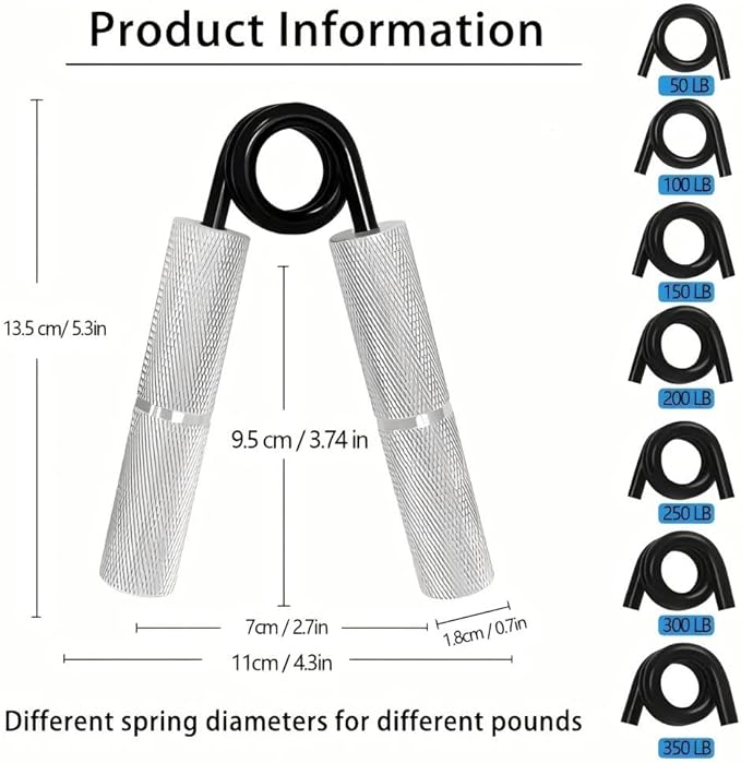 Black Metal Grip Strength Trainer,Hand Grips Kit (11Pack),No Slip Hand Extension Exerciser,Wrist Forearm Strengthener with Grip Tape for Strength Training,Exercise