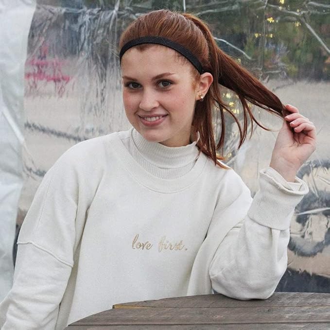 Sweaty Bands Womens Girls Headband - Non-Slip Velvet-Lined Exercise Hairband - Finish Line Charcoal 5/8-Inch