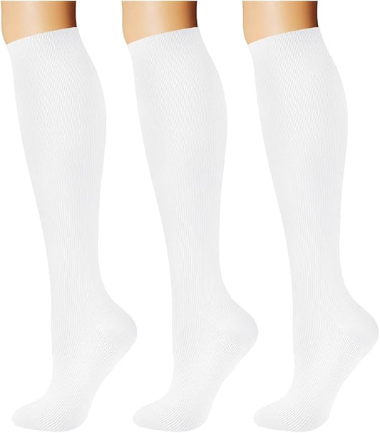 Breslatte Compression Socks for Women Men 10-14 mmHg Circulation Knee High Athletic Support Socks Running Travel Daily