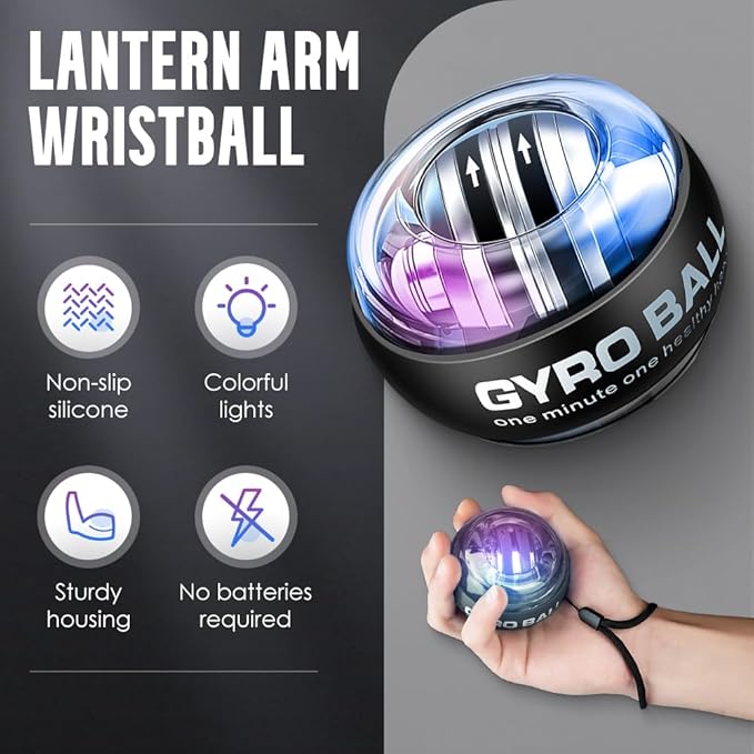Wrist Ball, 2026 New Wrist Ball Exerciser, Auto-Start Wrist Balls Hand Exerciser, Adjustable Resistance, Hand Strengthening Devices for Strengthen Arms, Bones and Muscles, Joint Relief