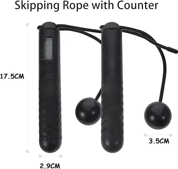 Runaivete Skipping Rope with Counter, 2026 New Cordless Jump Rope, Smart Weighted Jump Rope, Intelligent Adjustable Digital Timer & Calorie Burned Counting Jumprope with LCD Display