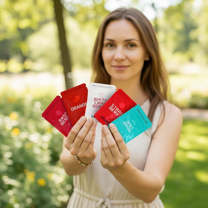 Breathing Necklace, Breathe Free Necklace for Stress Relief, Meditation & Relaxation, Anxiety Necklace Mindful Breathefree Calm Tool with Plant Cores, Natural Switch from Bad Habit