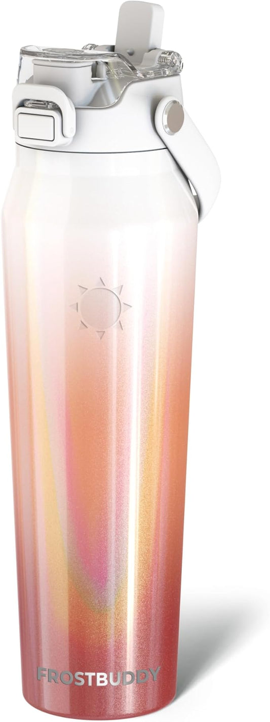 Frost Buddy 32oz Insulated Water Bottle with Straw & Chug Lid | Leak-Proof Stainless Steel | 24-Hours Cold | Sweat-Proof, Cup Holder Friendly | Ideal for Gym, Travel, Sports & Everyday Hydration
