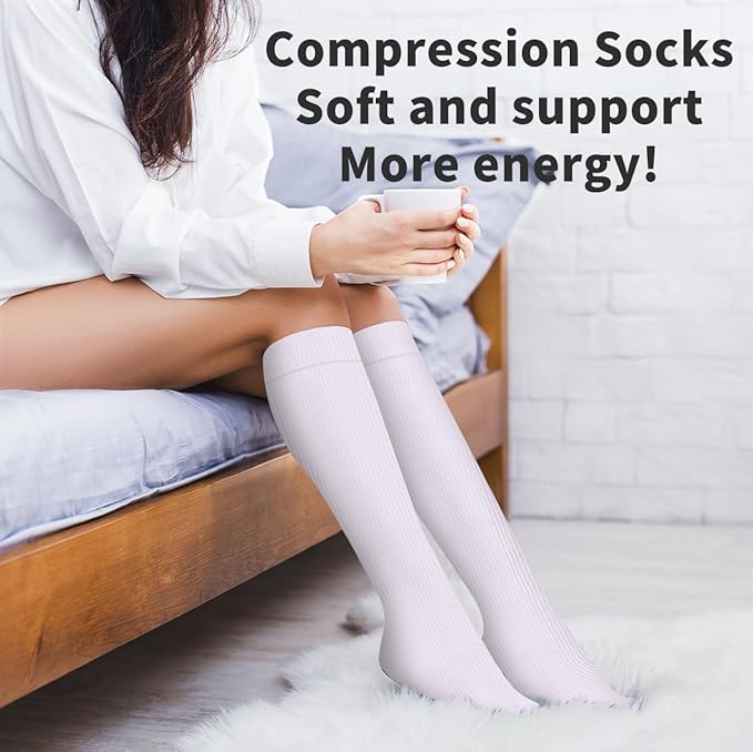 Copper Compression Socks for Women and Men(6 Pairs)-Best Support for Running, Athletic, Nursing, Travel