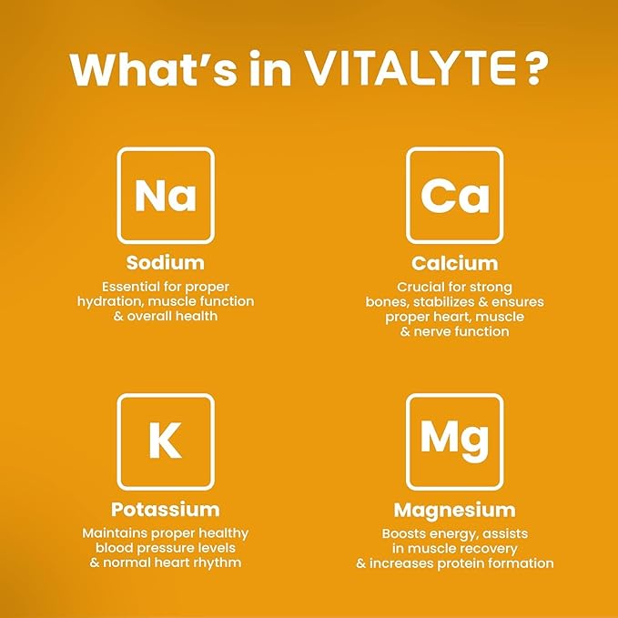 Vitalyte Electrolyte Powder Drink Mix, Isotonic Electrolyte Hydration Mix, Bulk Case Pack (12 Pack, Orange)