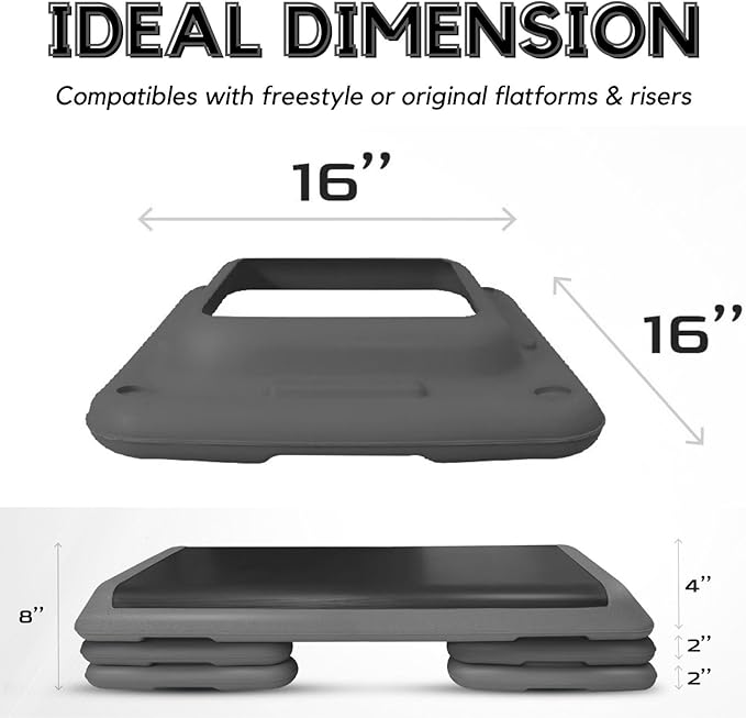 Yes4All 16"x16" Extra Adjustable Risers for Aerobic Exercise Workout Step Platform (Pair) - Not Included Aerobic Step Platform