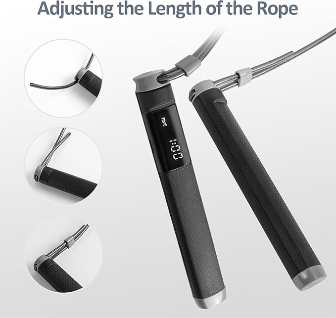 KYTO Smart Jump Rope, High Speed Jump Rope with Counter, Workout Jumping Rope with Steel Ball Bearings, Adjustable Length Speed Skipping Rope, Skipping Rope with App, Fitness Gifts for Adults, Kids