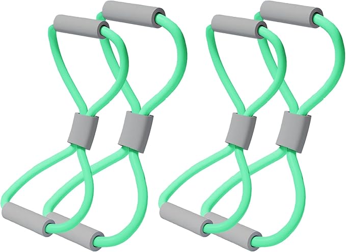 Figure 8 Fitness Resistance Bands with Handles - 4-Piece Set for Full-Body Workouts - Ideal for Strength Training, Physical Therapy, and Home Gym