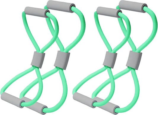 Figure 8 Fitness Resistance Bands with Handles - 4-Piece Set for Full-Body Workouts - Ideal for Strength Training, Physical Therapy, and Home Gym