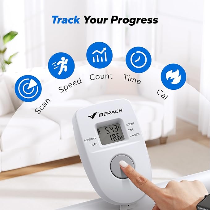 MERACH Stair Stepper for Home Gym Exercise, New Version Stairmaster for Full-Body Workout, Compact Folding Stair Climber with Extended Step Range, Adjustable Handlebar/Pedal