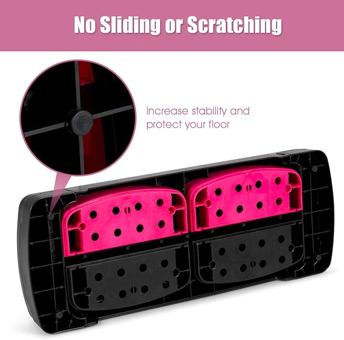 Goplus 31" Aerobic Exercise Stepper Deck, Adjustable Fitness Workout Step Platform Trainer with Risers, 4”6”8”Levels Height-Adjustable, for Home Gym and Office