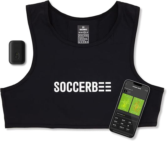 SOCCERBEE-BEE PRO 2 - Sports GPS Tracker & Vest for Outdoor Sports (Small) | 30days Trial Included & Subscription Requierd | Soccer Training Equipment | Fitness Tracker (Large)