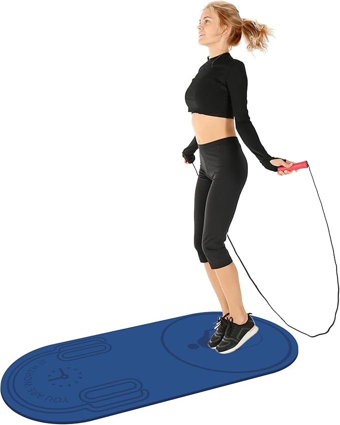 Non-Slip Jump Rope Mat Shock Absorption Rope Skipping Mat for Adults & Children Home Indoor Workout Exercise Mat