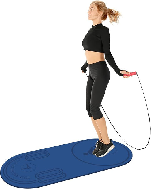 Non-Slip Jump Rope Mat Shock Absorption Rope Skipping Mat for Adults & Children Home Indoor Workout Exercise Mat