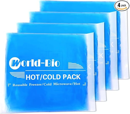 Gel Soft Flexible Ice Packs for Injuries, Reusable Cold Pack, Hot Cold Compress for Joint&Muscle Pain, Surgery Recovery, Inflammation, Swelling, Face, Head, Wrist, Ankle&Foot Injury, 4 Pack-5.1"x6.3"