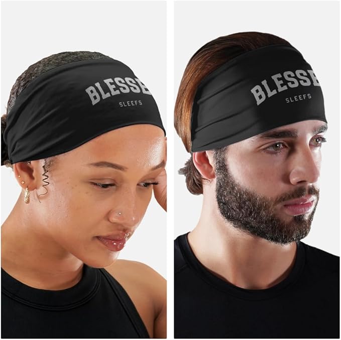 SLEEFS Sweat Bands Headbands Men & Women - Cooling Sports Mens Headband for Running, Football, Basketball, Cycling, Workout - Sweat Moisture Wicking Head Band Stretch Fit, Non-Slip Design - One Size