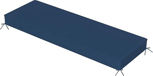 Sundale Outdoor Olefin Bench Cushion， Water-Resistant Patio Couch Cushion, Loveseat Sofa Pad with Straps Dark Blue, 48 x 18 x 4 Inches