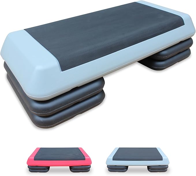 Aerobic Step Platform 30" × 14" Height Adjustable Workout Step for Fitness Strength Training with Risers Exercise Platform for Home Gym