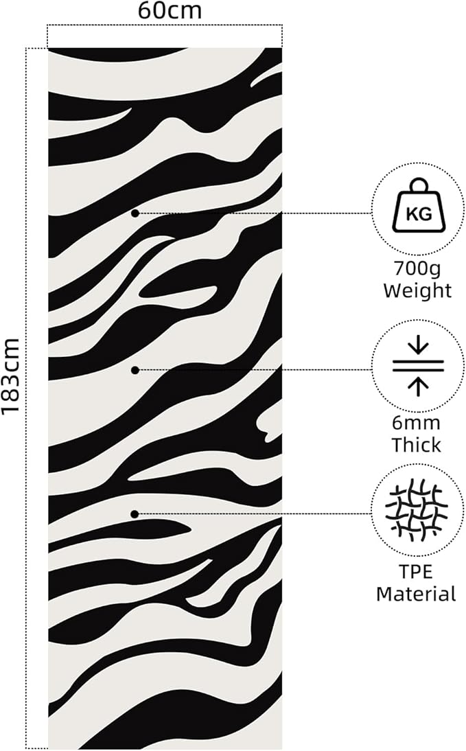 FOLAI Extra Thick Yoga Mat 6mm - Non-Slip Exercise Mat for HIIT, Pilates & Home Workouts & Workout with Free Carry Strap