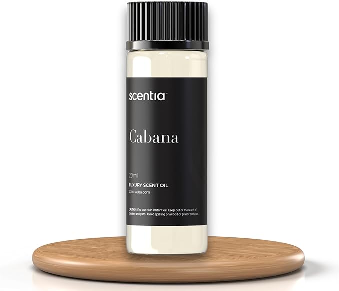 Scentia Hotel Diffuser Oil Inspired by 5-Star Hotel Scent - 20 mL 0.67 fl oz - Fragrance Oil Blend Botanical Jasmine, Bergamot & Fresh Marine Notes for Aromatherapy Diffusers - Cabana