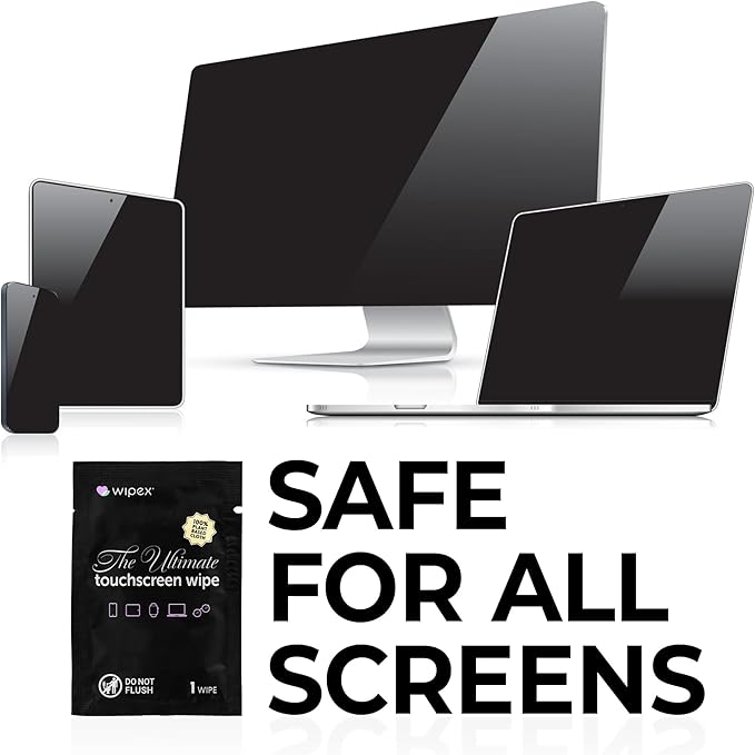 Wipex Screen Wipes & Gym Wipes Combo Pack - 75ct Gym Equipment Canister & 24ct Individually Wrapped Fitness Touch Screen Cloths, Safe for Yoga Mats & Electronics, Lavender Scent