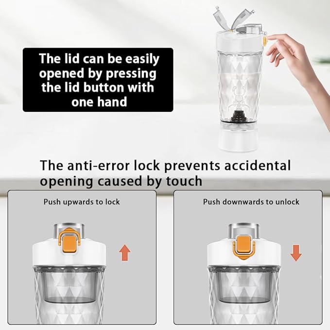 Electric Protein Shaker Bottle, USB Rechargeable Mixing Cup, Water Drink Mixer Portable Bottles for Gym Sport, BPA-Free Tritan, 22oz