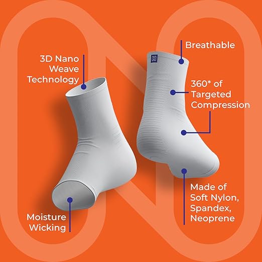 Compression Socks for Women & Men (1 Pair) - BEST Ankle Brace Support Sleeve for Neuropathy, Plantar Fasciitis, Diabetic Foot Nerve Pain Relief - Toeless (Large, Black)