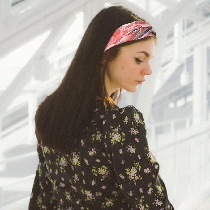 Madison Tyler Headbands for Women | Fashion Boho Headbands Top Knotted With Rhinestones Elastic Workout Hairbands | Outdoor and Party Headbands for Women Non Slip. (multi color(pink,blue,tan))