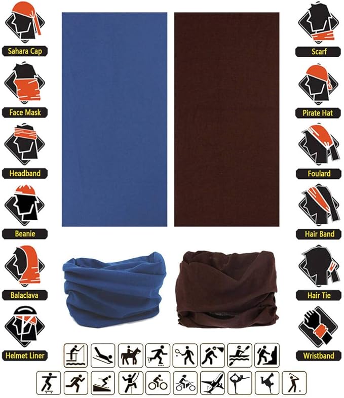 Headband Neck Gaiter Head Wrap Headwear Face Mask Magic Scarf Bandana for Men and Women