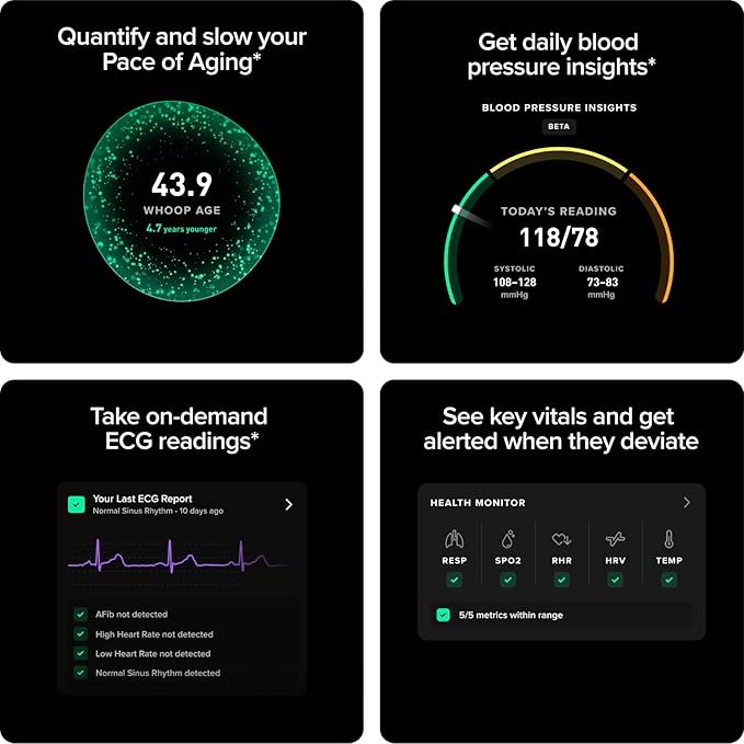 WHOOP 5.0 Activity Tracker - 12 Month Membership - Health and Fitness Tracker, Sleep Tracking, Personalized Coaching