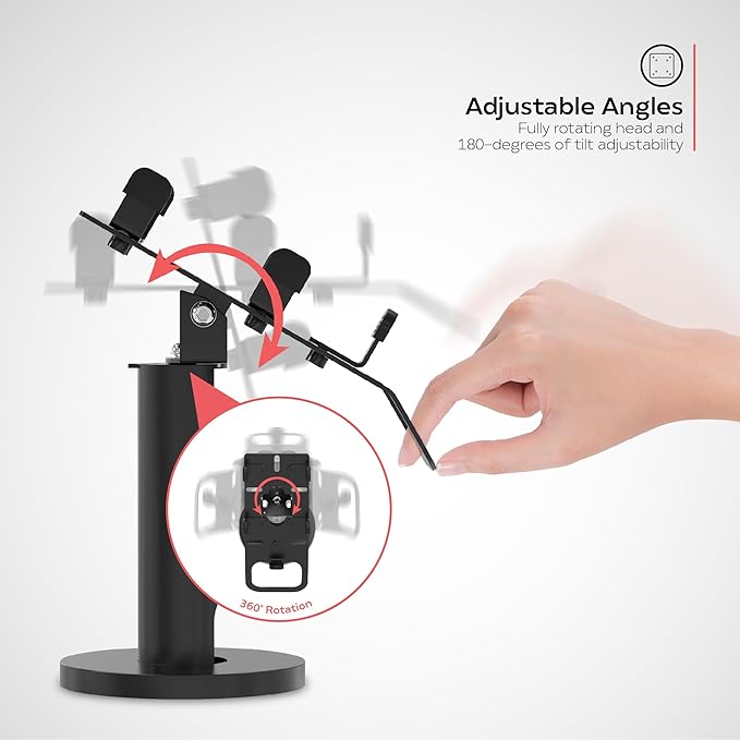 CTA Universal Credit Card Reader Stand - Universal Rotating Card Reader Terminal Stand for Verifone, Ingenico & Pax POS Stations - Bolt Down or Adhesive Anti-Theft Security - Easy Install