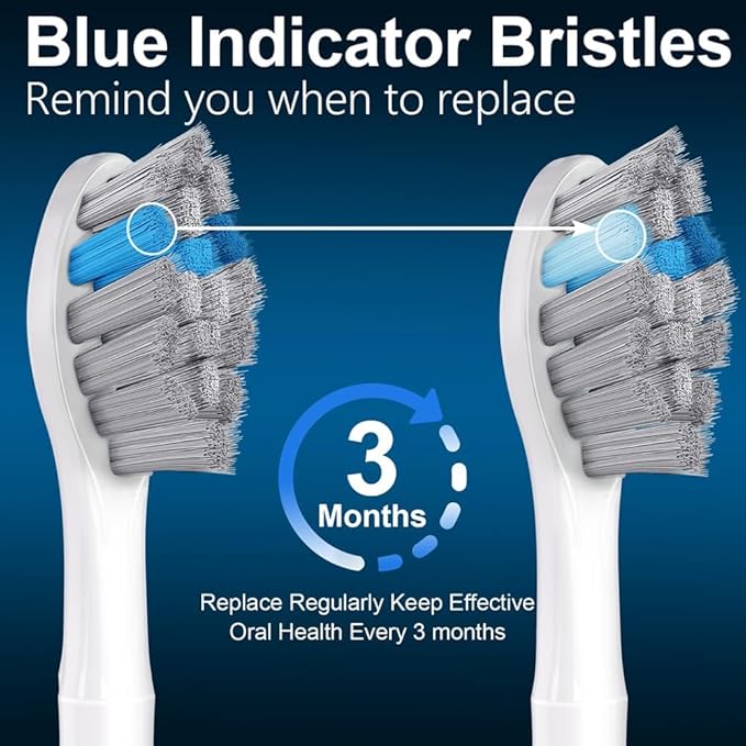 NatraProw Toothbrush Heads for Sonicare Replacement Heads,Brush Heads Compatible with Philips Sonicare Snap-On Electric Toothbrush,Bamboo Charcoal Bristle,6 Count