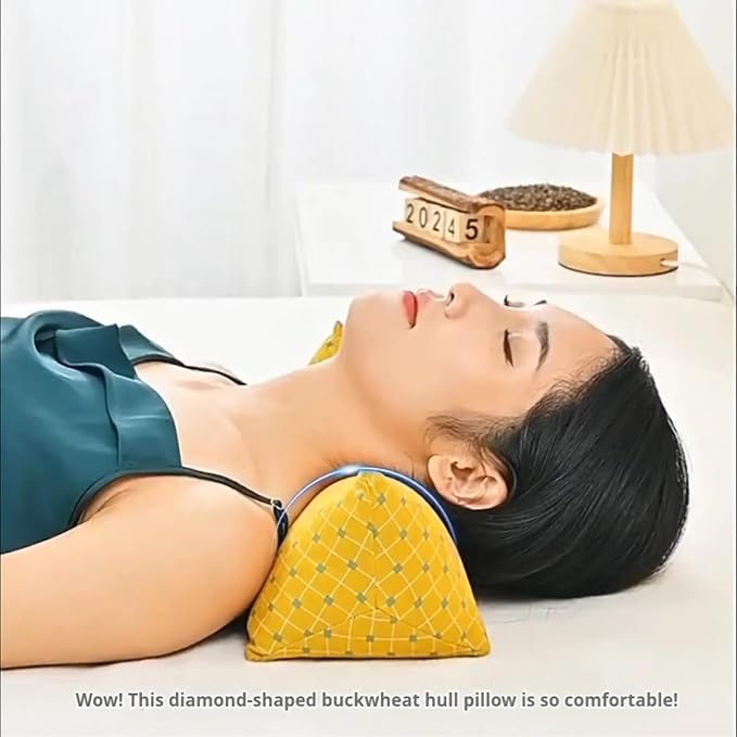 Buckwheat Pillow, Organic Buckwheat Pillow Neck Roll Pillow Cervical Lumbar Support Pillow Round Therapeutic Bolster Pillow For Stomach Sleepers Spine And Back Pain Buckwheat Hulls Filling