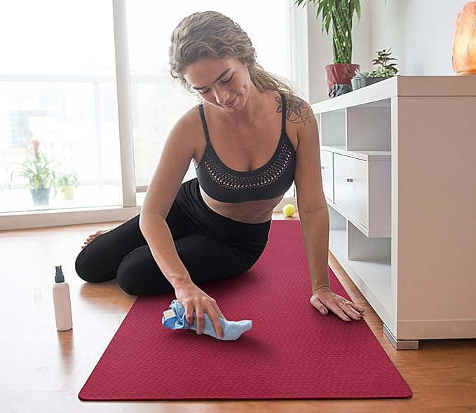 IUGA Yoga Mat Non Slip Anti-tear Pilates Mat Eco Friendly Hot Yoga Mats Thick for Workout & Exercise(72"x 24"x 6mm)