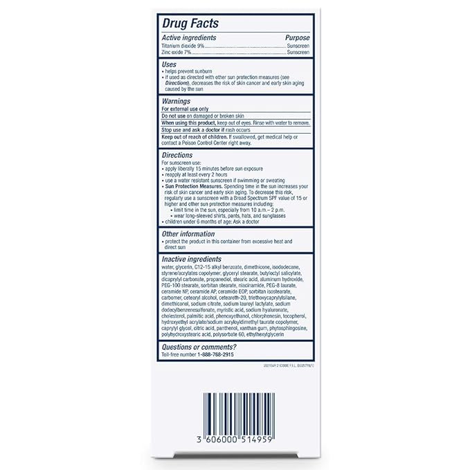 CeraVe 100% Mineral Sunscreen SPF 50, Face sunscreen With Zinc Oxide & Titanium Dioxide, Hyaluronic Acid + Niacinamide + Ceramides, Oil Free, Travel Size 2.5 oz