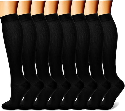 CHARMKING Compression Socks for Women & Men Circulation (8 Pairs) 15-20 mmHg is Best Support for Athletic Running,Hiking