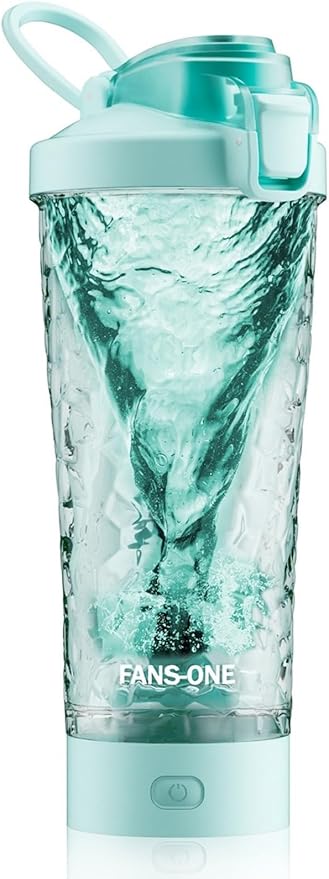 Electric Shaker Bottle, 24oz Lockable Blender Cup Electric Protein Shaker Bottles, Tritan USB C Rechargeable Mixer, Portable Shaker Cups for Protein Shakes for Men Women, Water Blue